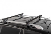ძირითადი საბარგული MENABO FENDER ALU BLACK XL მანქანისთვის სახურავზე რელინგებით 