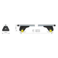 ძირითადი საბარგული NORDRIVE EVOS HELIO M, 120см მანქანისთვის ინტეგრირებული რელინგებით შავი ძირითადი საბარგული NORDRIVE EVOS HELIO M, 120см მანქანისთვის ინტეგრირებული რელინგებით შავი