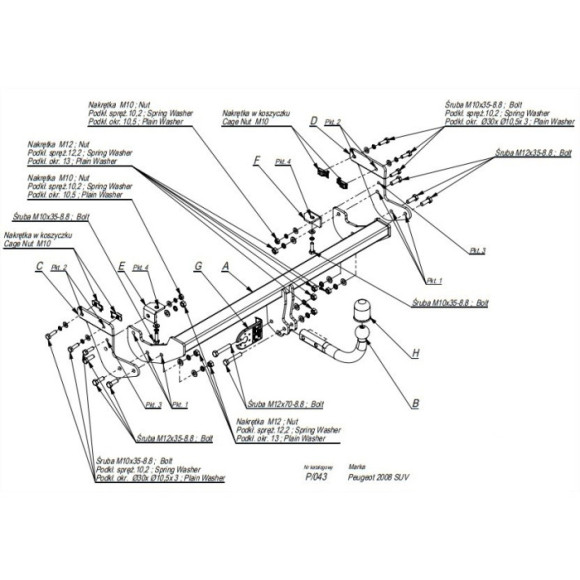 საბუქსირე IMIOLA P/043 Peugeot 2008, 2013-2019