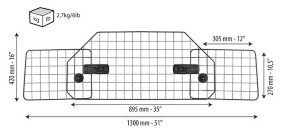 საბარგულის გამყოფი ბადე MENABO Petsy ძაღლების გადასაყვანად  საბარგულის გამყოფი ბადე MENABO Petsy ძაღლების გადასაყვანად