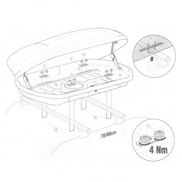 დახურული საბარგული Menabo Mania 320 black დახურული საბარგული Menabo Mania 320 black